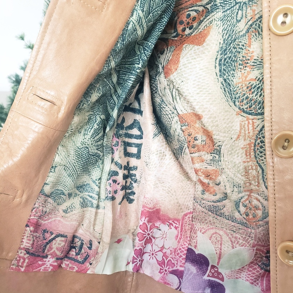 Beautiful tan Lucky Brand leather jacket XS - Picture 5 of 8